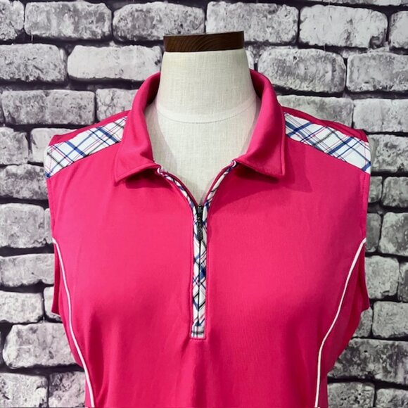 IZOD Pink & White Sleeveless Golf Dress Size XL - Picture 2 of 10